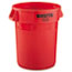 Rubbermaid® Commercial Round Brute Container, Plastic, 32 gal, Red Thumbnail 4