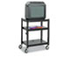 Safco® Adjustable-Height Steel AV Cart, 27-1/4w x 18-1/4d x 28-1/2 to 36-1/2h, Black Thumbnail 1