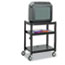 Safco® Adjustable-Height Steel AV Cart, 27-1/4w x 18-1/4d x 28-1/2 to 36-1/2h, Black Thumbnail 3