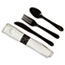 Hoffmaster® CaterWrap Heavyweight Cutlery Combo, Fork/Spoon/Knife/Napkin, Black, 100/Carton Thumbnail 2