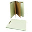 Universal Six--Section Pressboard Classification Folders, 2 Dividers, Letter Size, Gray-Green, 10/Box Thumbnail 1