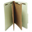 Universal Six--Section Pressboard Classification Folders, 2 Dividers, Letter Size, Gray-Green, 10/Box Thumbnail 3