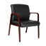 Alera Alera Reception Lounge WL Series Guest Chair, 24.21" x 26.14" x 32.67", Black Seat/Back, Cherry Base Thumbnail 1