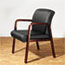 Alera Alera Reception Lounge WL Series Guest Chair, 24.21" x 26.14" x 32.67", Black Seat/Back, Cherry Base Thumbnail 7