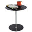 Safco® Glass Accent Table, Tempered Glass/Steel, 17" Dia. x 19" High, Black/Silver Thumbnail 1