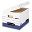 Bankers Box® SYSTEMATIC Medium-Duty Storage Boxes, Letter/Legal, White/Blue, 12/CT Thumbnail 1