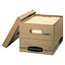 Bankers Box STOR/FILE Storage Box, Letter/Legal, Lift-off Lid, Kraft/Green, 12/Carton Thumbnail 1