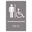 Headline® Sign ADA Sign, Men Restroom Wheelchair Accessible Symbol, Molded Plastic, 6 x 9, Gray Thumbnail 1