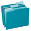 Pendaflex® Colored File Folders, 1/3 Cut Top Tab, Letter, Teal/Light Teal, 100/Box Thumbnail 1