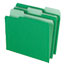 Pendaflex® Colored File Folders, 1/3 Cut Top Tab, Letter, Green/Light Green, 100/Box Thumbnail 1