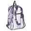 Eastsport® Backpack, PVC Plastic, 12 1/2 x 5 1/2 x 17 1/2, Clear/Black Thumbnail 1