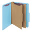 Smead Pressboard Classification Folders, Letter, Six-Section, Blue, 10/Box Thumbnail 2