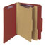 Smead Pressboard Classification Folders, Self Tab, Letter, Six-Section, Red, 10/Box Thumbnail 6