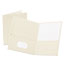 Oxford™ Twin-Pocket Folder, Embossed Leather Grain Paper, White, 25/BX Thumbnail 1