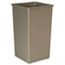 Rubbermaid® Commercial Untouchable Waste Container, Square, Plastic, 50 gal, Beige Thumbnail 1