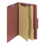 Smead Pressboard Classification Folders w/ Self Tab, Legal, Six-Section, Red, 10/Box Thumbnail 2