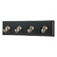 Command™ Decorative Key Rail, 8w x 1 1/2d x 2 1/8h, Black/Silver, 4 Hooks/Pack Thumbnail 2