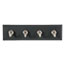 Command™ Decorative Key Rail, 8w x 1 1/2d x 2 1/8h, Black/Silver, 4 Hooks/Pack Thumbnail 3