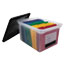 Innovative Storage Designs File Tote with Contents Label, Letter/Legal, Clear/Black Thumbnail 1