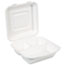 Dixie® EcoSmart Molded Fiber Food Containers, 3-Comp, 9 1/32 x 2 5/32, White, 250/CT Thumbnail 1
