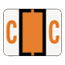 Smead A-Z Color-Coded Bar-Style End Tab Labels, Letter C, Dark Orange, 500/Roll Thumbnail 1