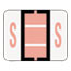 Smead A-Z Color-Coded Bar-Style End Tab Labels, Letter S, Pink, 500/Roll Thumbnail 1