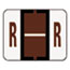 Smead A-Z Color-Coded Bar-Style End Tab Labels, Letter R, Brown, 500/Roll Thumbnail 1