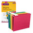 Smead Hanging File Folders, 1/5 Tab, 11 Point Stock, Letter, Assorted Colors, 25/Box Thumbnail 1