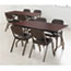 Iceberg Premium Wood Laminate Folding Table, Rectangular, 60w x 30d x 29h, Mahogany Thumbnail 4