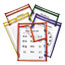C-Line® Reusable Dry Erase Pockets, Open on 2 Sides, 9 x 12, Asst. Primary Colors, 25/PK Thumbnail 1