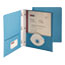Smead Heavyweight 2-Pocket Folder w/Tang Fastener, Letter, 1/2" Cap, Blue, 25/Box Thumbnail 1