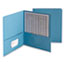Smead Two-Pocket Folder, Embossed Leather Grain Heavy Paper, Blue, 25/Box Thumbnail 5