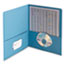 Smead Two-Pocket Folder, Embossed Leather Grain Heavy Paper, Blue, 25/Box Thumbnail 1