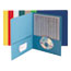 Smead Two-Pocket Folder, Embossed Leather Grain Heavy Paper, Blue, 25/Box Thumbnail 2