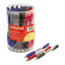 Universal Comfort Grip Clear Barrel Retractable Ballpoint Pen, Asst Ink, 1mm, 50/Set Thumbnail 3