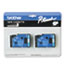 Brother P-Touch TC Tape Cartridges for P-Touch Labelers, 1/2w, Blue on White, 2/Pack Thumbnail 1