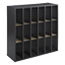 Safco® Wood Mail Sorter with Adjustable Dividers, Stackable, 18 Compartments, Black Thumbnail 2