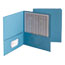 Smead Two-Pocket Folder, Embossed Leather Grain Heavy Paper, Blue, 25/Box Thumbnail 3