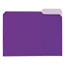 Universal Interior File Folders, 1/3-Cut Tabs: Assorted, Letter Size, 11-pt Stock, Violet, 100/Box Thumbnail 1
