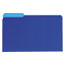 Universal Interior File Folders, 1/3-Cut Tabs: Assorted, Legal Size, 11-pt Stock, Blue, 100/Box Thumbnail 1