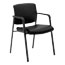 HON Basyx Validate Stacking Guest Chair, Black Bonded Leather Thumbnail 1