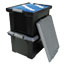 Storex Portable File Tote w/Locking Handle Storage Box, Letter/Legal, Black/Silver Thumbnail 2