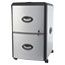 Storex Two-Drawer Mobile Filing Cabinet With Metal Siding, 19 x 15 x 23, Silver/Black Thumbnail 2