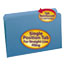 Smead File Folders, Straight Cut, Reinforced Top Tab, Legal, Blue, 100/Box Thumbnail 1