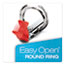 Cardinal® Premier Easy Open Locking Round Ring Binder, 3" Cap, 11 x 8 1/2, Red Thumbnail 2