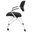 HON Basyx Floating Back Nesting Chair, Casters, Fixed Arms, Silver/Black Thumbnail 3