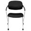 HON Basyx Floating Back Nesting Chair, Casters, Fixed Arms, Silver/Black Thumbnail 4