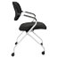 HON Basyx Floating Back Nesting Chair, Casters, Fixed Arms, Silver/Black Thumbnail 5