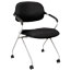 HON Basyx Floating Back Nesting Chair, Casters, Fixed Arms, Silver/Black Thumbnail 1