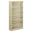 HON® Metal Bookcase, Five-Shelf, 34-1/2w x 12-5/8d x 71h, Putty Thumbnail 1